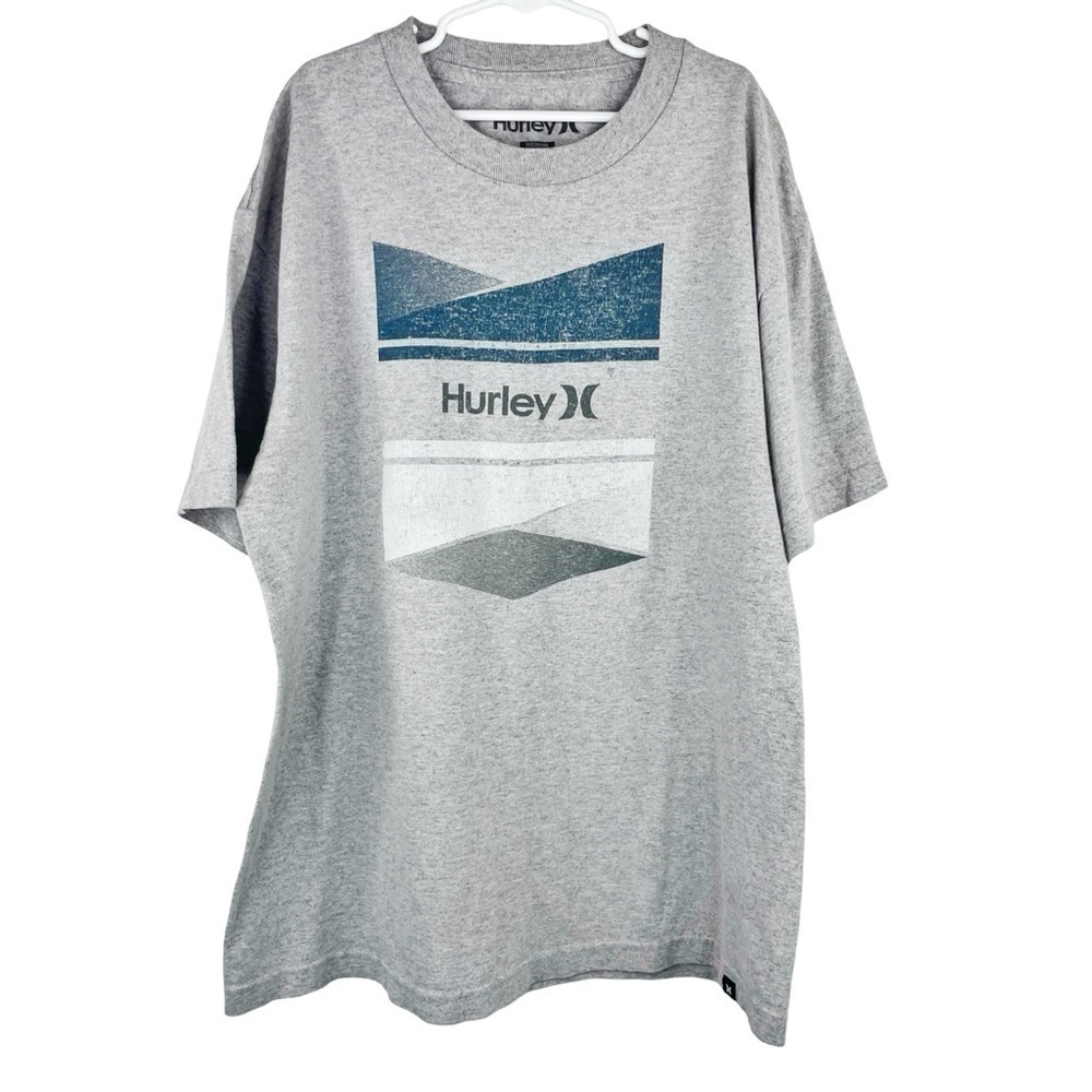 HURLEY Boys Kids Heather Grey T Shirt with Hurley Logo and Graphic Design Size M